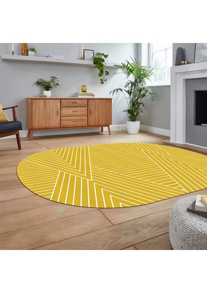 Dijital Baskılı Kaymaz Yıkanabilir Sade Desen Oval Yolluk Mutfak Salon Halısı, V-O-Sade-08-Sarı, fiyatları