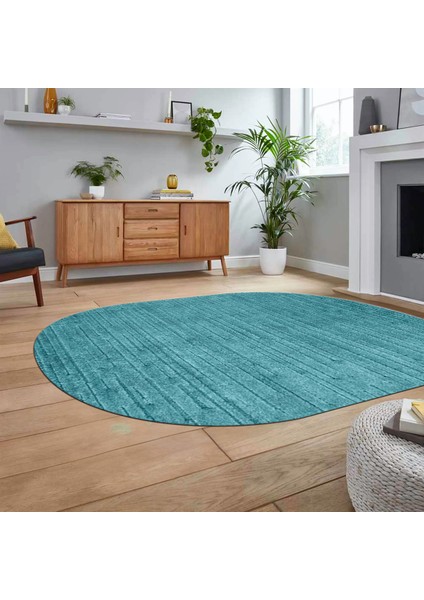 Dijital Baskılı Kaymaz Yıkanabilir Sade Desen Oval Yolluk Mutfak Salon Halısı, V-O-Sade-31-Mavi, fiyatları