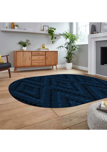 Dijital Baskılı Kaymaz Yıkanabilir Sade Desen Oval Yolluk Mutfak Salon Halısı, V-O-Sade-33-Mavi, fiyatları