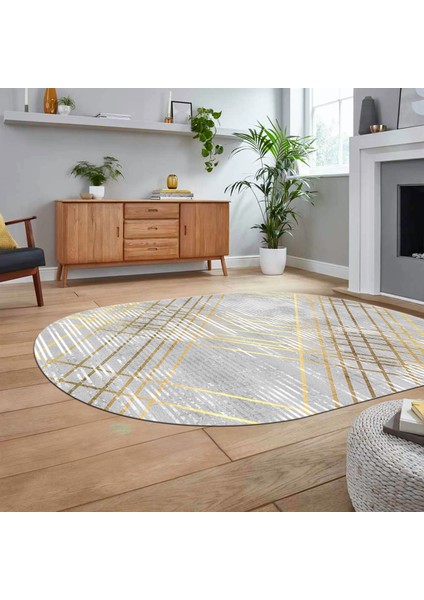 Dijital Baskılı Kaymaz Yıkanabilir Sade Desen Oval Yolluk Mutfak Salon Halısı, V-O-Sade-39-Gold, fiyatları
