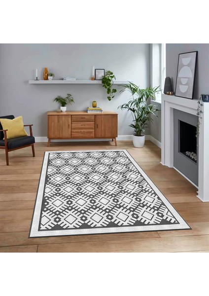 Dijital Baskılı Kaymaz Taban Yıkanabilir Sade Desen Yolluk Mutfak Salon Halısı, V-Sade-19-Beyaz,