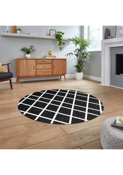 Dijital Baskılı Kaymaz Yıkanabilir Sade Desen Yuvarlak Mutfak Salon Halısı, V-Y-Sade-20-Antrasit, fiyatları