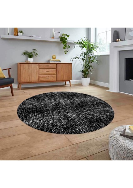 Dijital Baskılı Kaymaz Yıkanabilir Sade Desen Yuvarlak Mutfak Salon Halısı, V-Y-Sade-35-Siyah, fiyatları