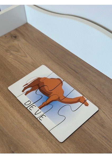 Hayvanlar Öğrenme Eşleme Puzzle Kartı, Puzzle Eğitici Oyuncak, Montessori Eğitim Oyuncak, Motor Zeka