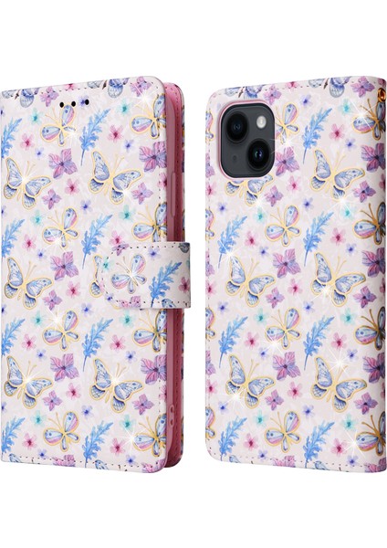 iPhone 15 Pu Deri Stand Telefon Kılıfı (Yurt Dışından)