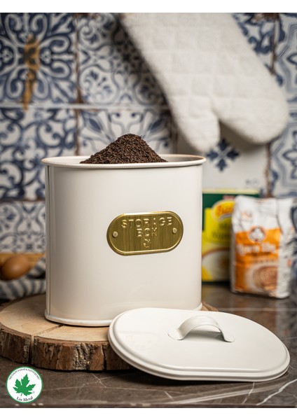 Metal Kapaklı Baton Çok Amaçlı Mutfak ve Banyo Organizeri Saklama Kabı (Storage Box Plakalı)