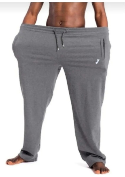 2'li Siyah ve Gri Battal Cepleri Fermuarlı Büyük Benden Unisex Eşofman Altı Tek Alt 3xl 4xl 5xl 6xl