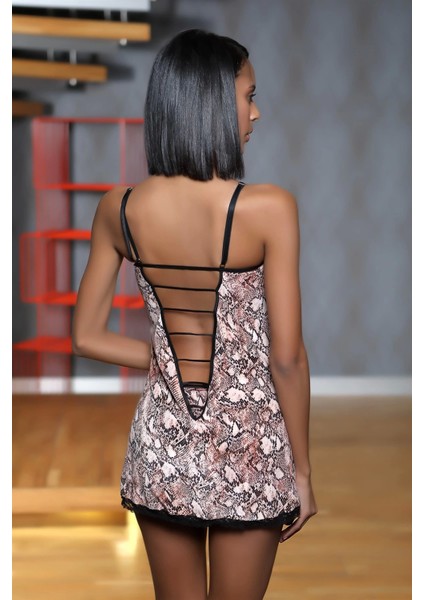 Modlive Moonlight 307 Yılan Desen Gecelik ve String Takım fiyatları