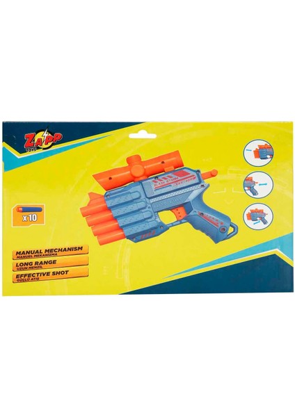 Zapp Toys Sniper-8 10 Mermili Sünger Dart Atan Tabanca 21 cm