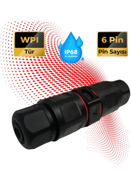 Su Geçirmez Saha Montaj Konnektör IP68, Su Geçirmez Kablo Bağlantısı 6 Pin