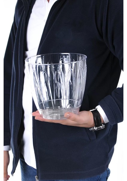 OR03 Şeffaf Orkide Saksı 3 Litre 3'lü Set