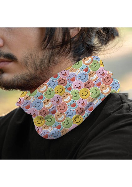Gülen Emojiler Boyunluk Maske Bandanası