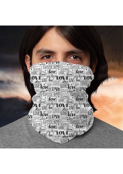 Love Yazılı Saç Bandı Boyunluk Maske Bandana