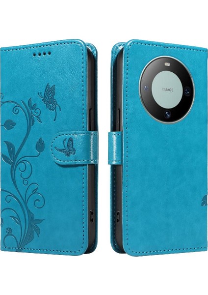 Huawei Mate 60 Için Flip Case El Kayışı Cüzdan ile Deri (Yurt Dışından)