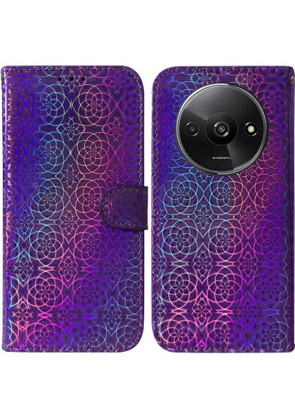 Xiaomi Redmi A3 Glitter Renkli Standı Tutucu Cüzdan Kılıf Kartı (Yurt Dışından)