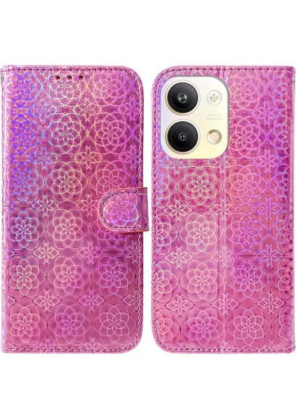 Oppo Reno9 Pro Premium Pu Deri Glitter Renkli Standı Tutucu Için Kılıf (Yurt Dışından)