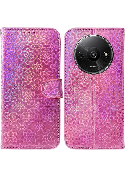 Xiaomi Redmi A3 Glitter Renkli Standı Tutucu Cüzdan Kılıf Kartı (Yurt Dışından)
