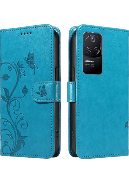 Xiaomi Poco F4 5g Için Kılıf ile El Kayışı Kabartmalı Kelebek ve Kart (Yurt Dışından)
