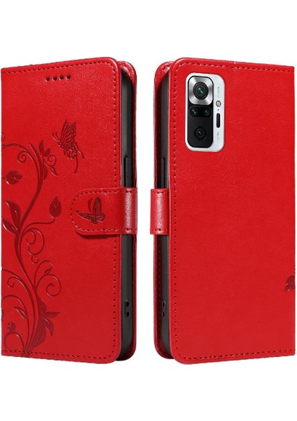 Xiaomi Redmi Için Not 10 Pro Kabartmalı Kelebek Deri (Yurt Dışından)