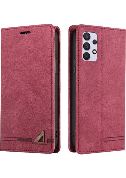 Samsung Galaxy A32 4g Premium Deri Premium Deri Kickstand Için Kılıf (Yurt Dışından)