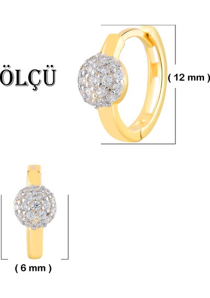 14 Ayar Altın Küpe Altın Halka Küpe Top Figürlü Taşlı Küpe modelleri