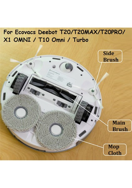 Ecovacs Deebot T20/T20MAX/T20PRO/X1 Robot Ana Yan Fırça Için 10 Adet (Yurt Dışından)