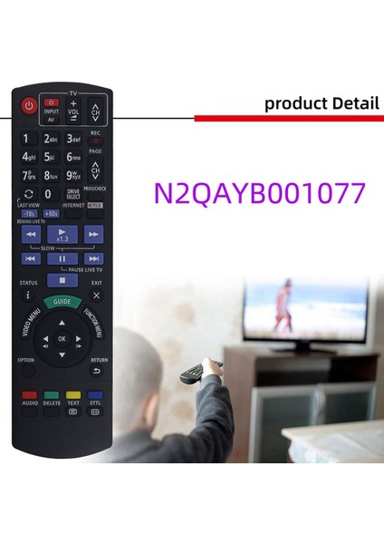 Panasonic DVD Kaydedici Için Uzaktan Kumandanın Değiştirilmesi N2QAYB001077 (Yurt Dışından) modelleri