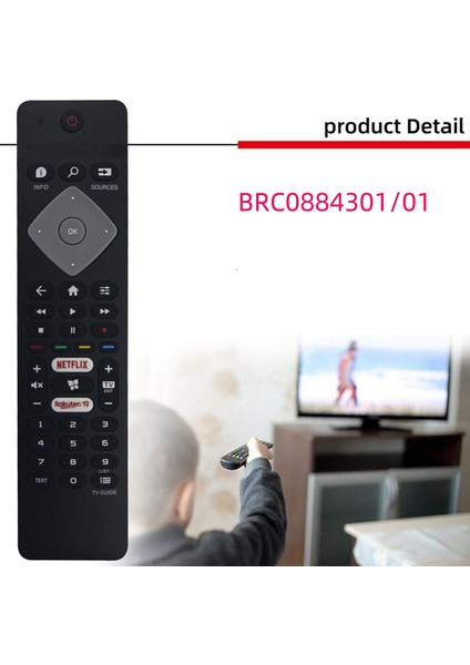 Philips Için Uzaktan Kumanda BRC0884301/01 43PUS6704/12 (Ambilight Yok) (Yurt Dışından)