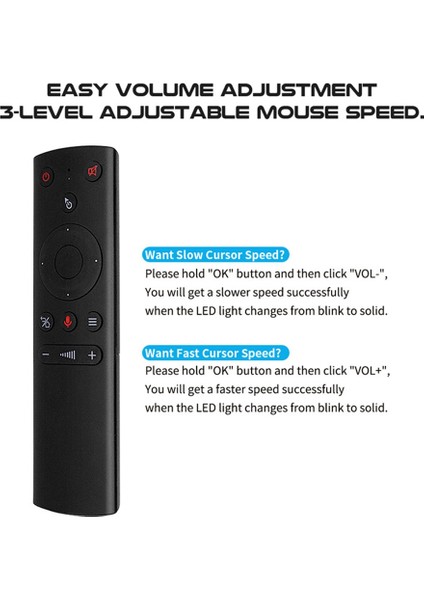 G21S Air Mouse 6 Eksenli Jiroskoplu Smart Sesli Uzaktan Kumanda (Yurt Dışından)