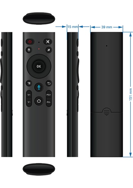 Q5+ Air Mouse Akıllı Tv Android Kutusu Için Bluetooth Uzaktan Ses Kontrolü (Yurt Dışından)