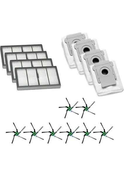 Irobot Roomba S9 Için 8 Yan Fırça + 4 Filtre Uygun + 4 Toz Torbası (Yurt Dışından)