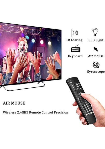 Mx3 Hava Fare Kablosuz Arkadan Aydınlatmalı 2.4g Rf X96 Tx3 H96 Android Tv Kutusu Için (Yurt Dışından)