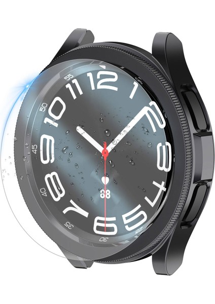 Samsung Galaxy Watch 6 Classic 47MM Sert Kasa ve Ekran Koruyuculu Rakamsız Gard 29 Siyah