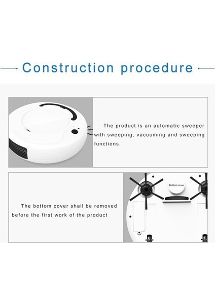Akıllı Robot Süpürge, 3'ü 1 Arada USB Akıllı Süpürme Robotu Beyaz (Yurt Dışından)