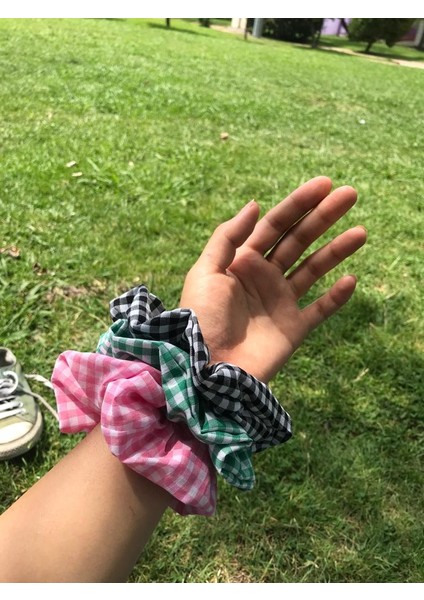 Rengarenk Pötikareli Kadın Saç Lastik Toka Seti 3'lü fırsatları
