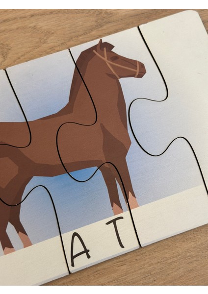 Hayvanlar Öğrenme Eşleme Puzzle Kartı, Puzzle Eğitici Oyuncak, Montessori Eğitim Oyuncak, Motor Zeka