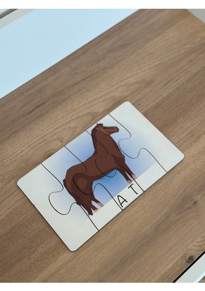 Hayvanlar Öğrenme Eşleme Puzzle Kartı, Puzzle Eğitici Oyuncak, Montessori Eğitim Oyuncak, Motor Zeka modelleri