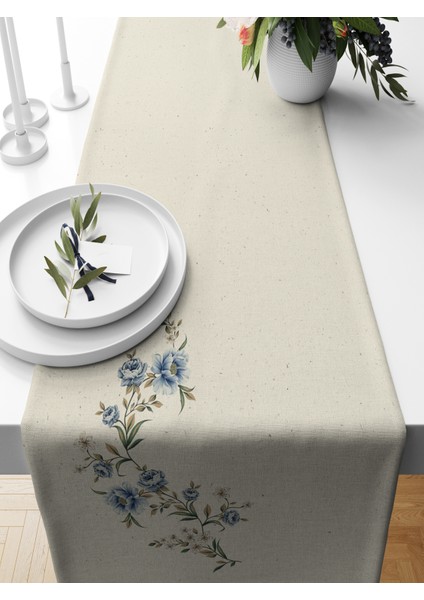 Flower Serisi 140X40 cm Dijital Baskılı Runner