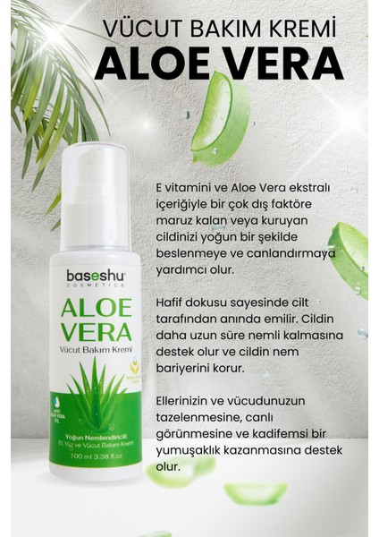 Aloe Vera Yoğun Nemlendiricili Vücut Bakım Kremi 100 ml