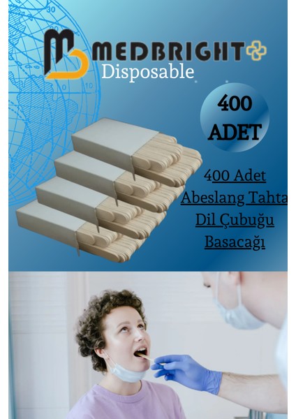 Tek Kullanımlık 400 Adet Ağda Spatulası Ahşap