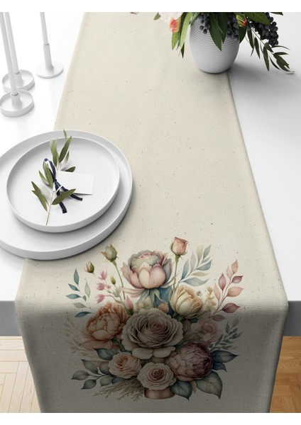 Flower Serisi 140X40 cm Dijital Baskılı Runner