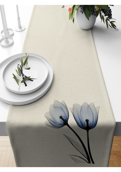 Flower Serisi 140X40 cm Dijital Baskılı Runner