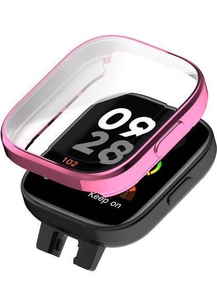 Xiaomi Redmi Watch 3 Kordon Önü Kapalı Renkli Silikon Gard 30 Pembe
