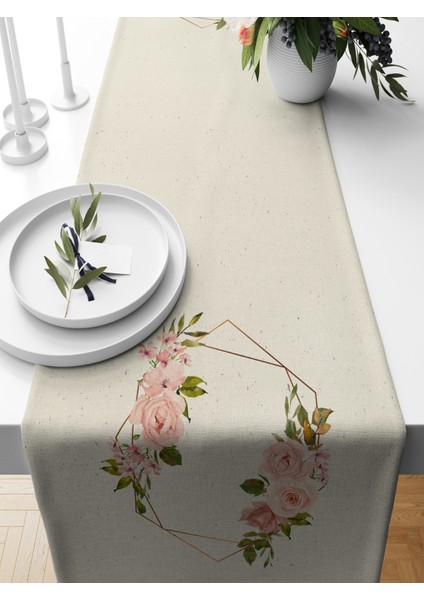 Flower Serisi 140X40 cm Dijital Baskılı Runner