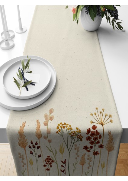 Bertille Home Flower Serisi 140X40 cm Dijital Baskılı Runner