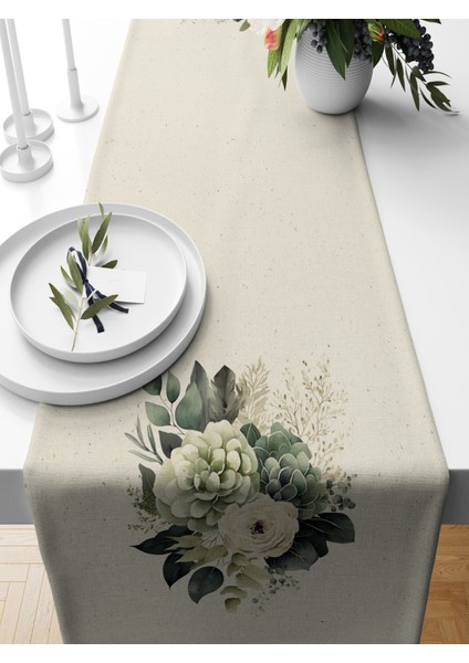 Flower Serisi 140X40 cm Dijital Baskılı Runner