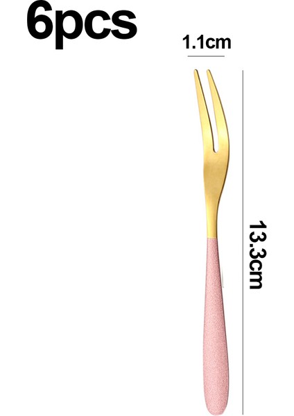 6 Adet Paslanmaz Çelik Meyve ÇATALI-304 Meyve Çatalı (Pembe Altın) (Yurt Dışından)