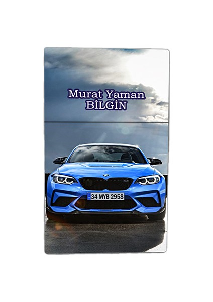 Araba Baskılı Tabaka Kişiye Özel Isimli ve Plakalı Sigara Kutusu Tabakası Standart Boy
