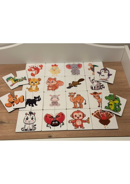 Hayvan Eşleme Puzzle Kartı, Puzzle Eğitici Oyuncak, Montessori Eğitim Oyuncak, Motor Zeka Oyuncak fiyatları