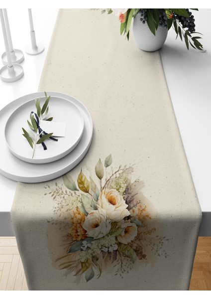 Flower Serisi 140X40 cm Dijital Baskılı Runner